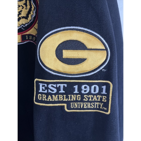 Vintage HBCU Grambling State University Jacket Tiger Cotton‎ Black 2XL Varsity - Picture 12 of 15